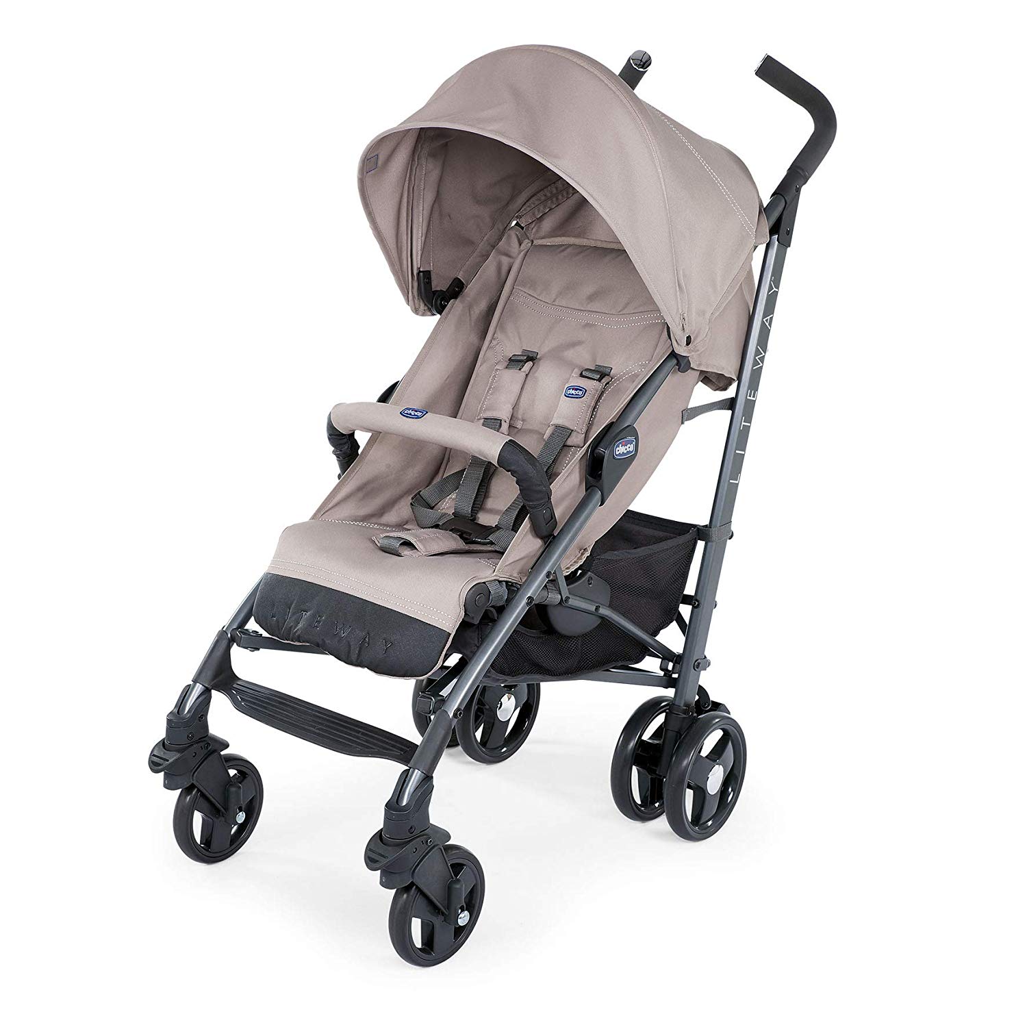 Chicco Liteway 3 Lightweight Foldable Pushchair from 0 Months to 22 kg, Adjustable and Compact Pram with Front Bracket, Sleeping Position, Umbrella Closure, Extendable Hood