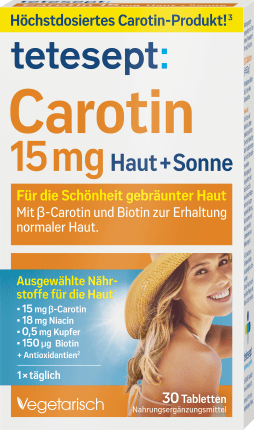 tetesept Carotene skin + sun tablets 30 hours, 15.3 g