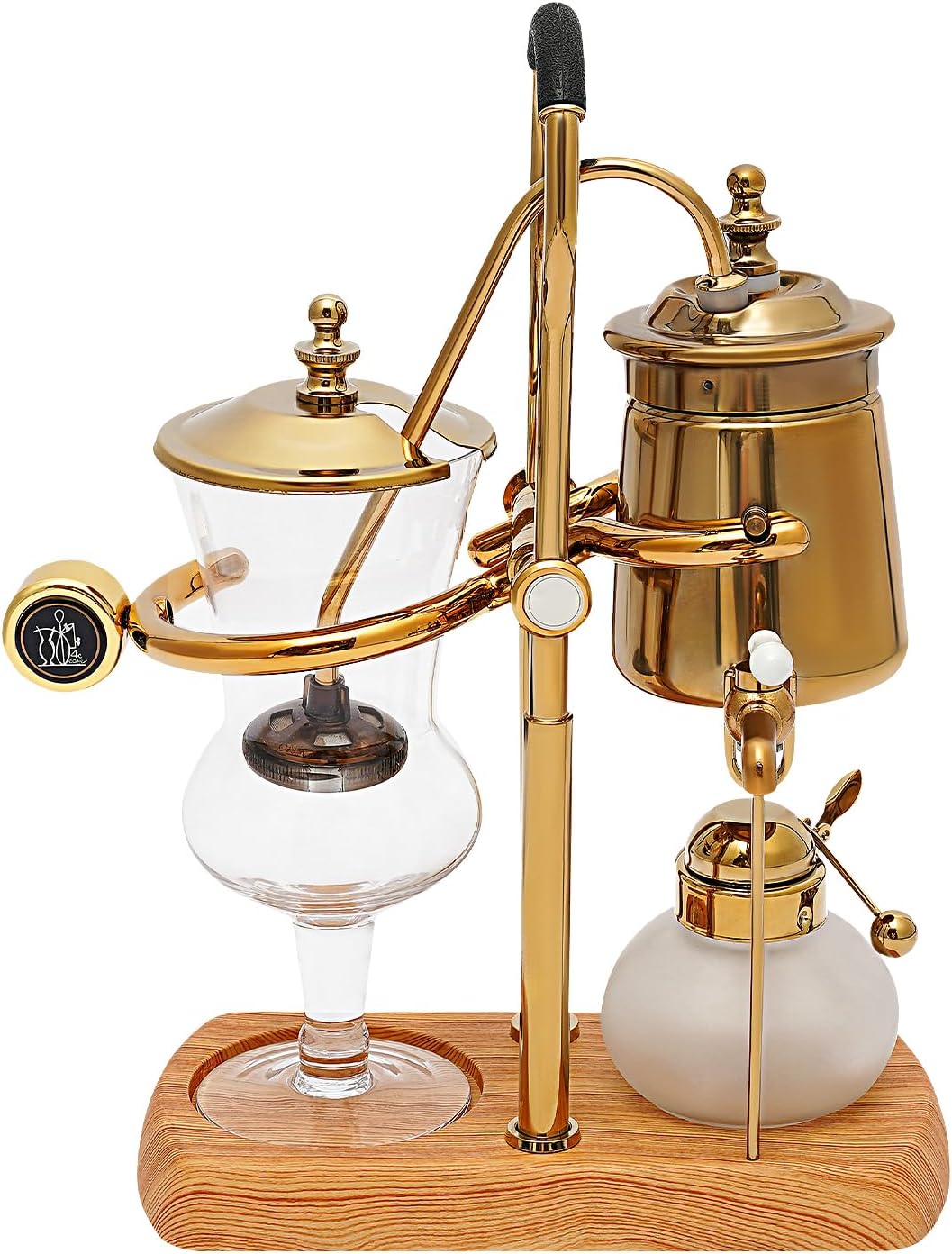 RANZIX Luxury Vacuum Coffee Maker, Siphon Balanced Coffee Maker, Royal Belgian Coffee Maker in Elegant Gold/Silver (Gold)