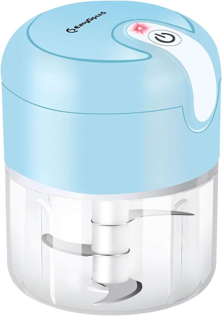EASY SPEED EASYSPEED Electric Mini Chopper, 250 ml, Vegetable Chopper, USB Charging, Portable Chopper for Meat, Baby Food, Obs, Camping, Blue