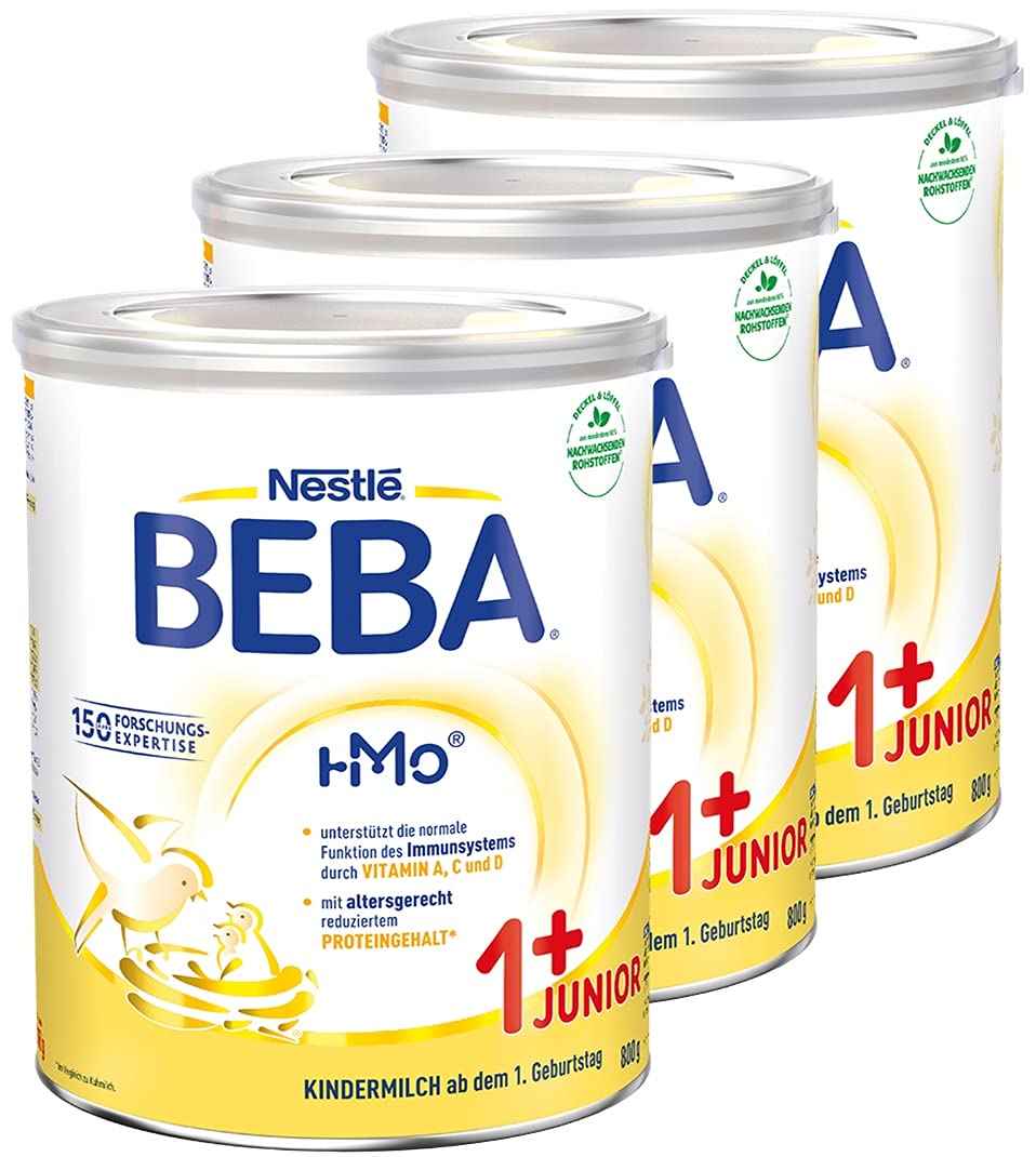 Nestlé BEBA JUNIOR 1 Milchgetränk ab dem 1. Geburtstag, 3er Pack (3 x 800g)