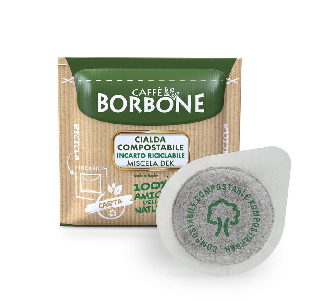 Caffè Borbone Coffee Compostable Pods, Recyclable Wrapping, Decaffeinated Blend - 150 Pods - ESE System