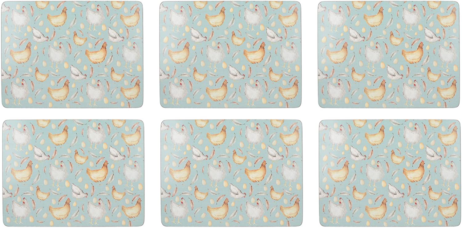 Creative Tops Spring Lane 6 Piece Premium Placemats MDF Board, Multi Color, 30 x 12 x 9 inch