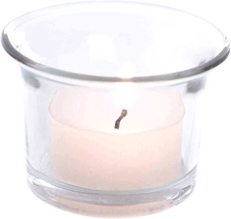 Novaliv 12 Conical Tea Light Glasses 6.5 cm Glass Pot Clear Candle Holder Table Decoration