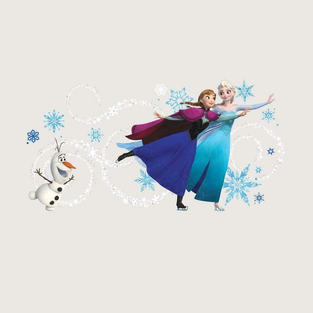 RoomMates RM Disney Frozen Anna, Elsa & Olaf Wall Sticker with Alphabet PVC Multi-Coloured 48 x 13 x 2.5 cm