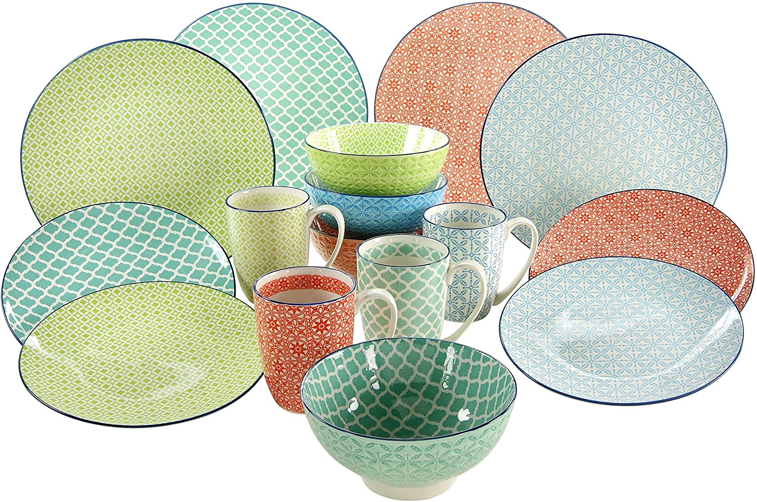 Creatable, Mediterranean Series Dinnerware Set 16 Pieces, 17362