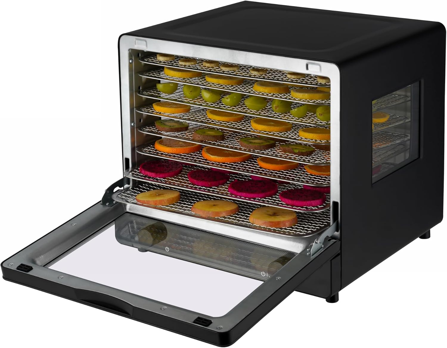 Maxxo NIR+ Infrared Dehydrator XXL - 500W Dehydrator for Quick and Gentle Drying with 8 Stainless Steel Grids, Timer 1-49h, Quiet <47 dB, 28.5L Interior