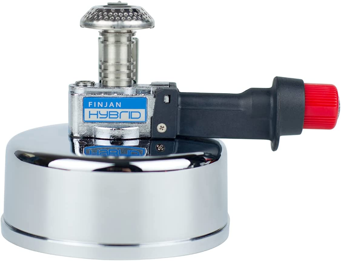 FINJAN Mini butane burner for table siphons, high intensity, adjustable gas for coffee machine and fondue