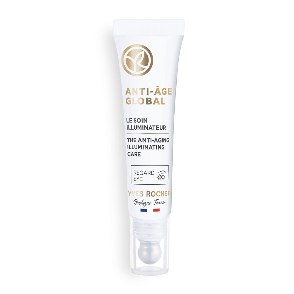 Yves Rocher Anti-Age Global Radiation Care for Eyes, Moisturising Eye Care Gel, Reduces Wrinkles, 1 x Tube 15 ml
