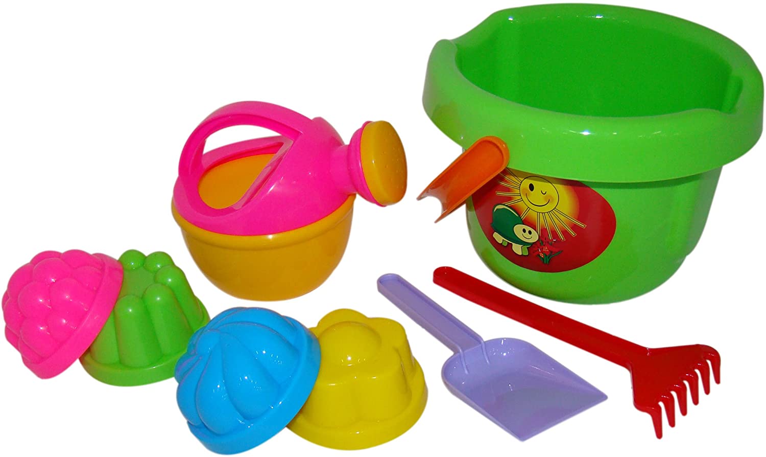 Polesie 4405 Large Bucket With Shovel, Rake, 4 Small Foermchen, Watering Ca