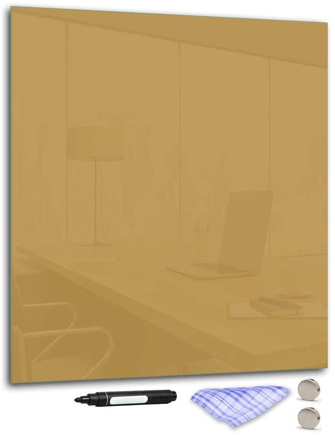 DekoGlas Decorative Glass Magnetic Board 90 X 80 Cm Various Colours With Pen, Cloth 