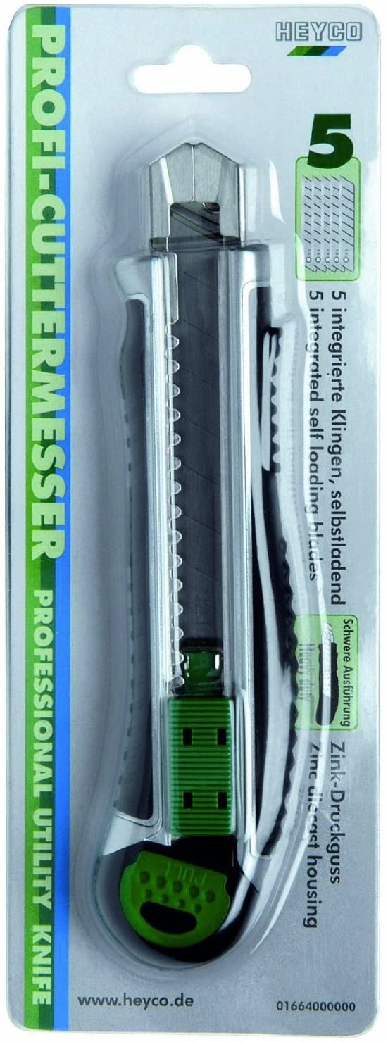 Heyco 01664000000 18 mm Snap Blade Craft Knife, die-cast zinc