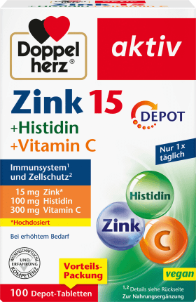 Doppelherz Zink + Histidin + Vitamin C Depot tablets 100 st, 108 g