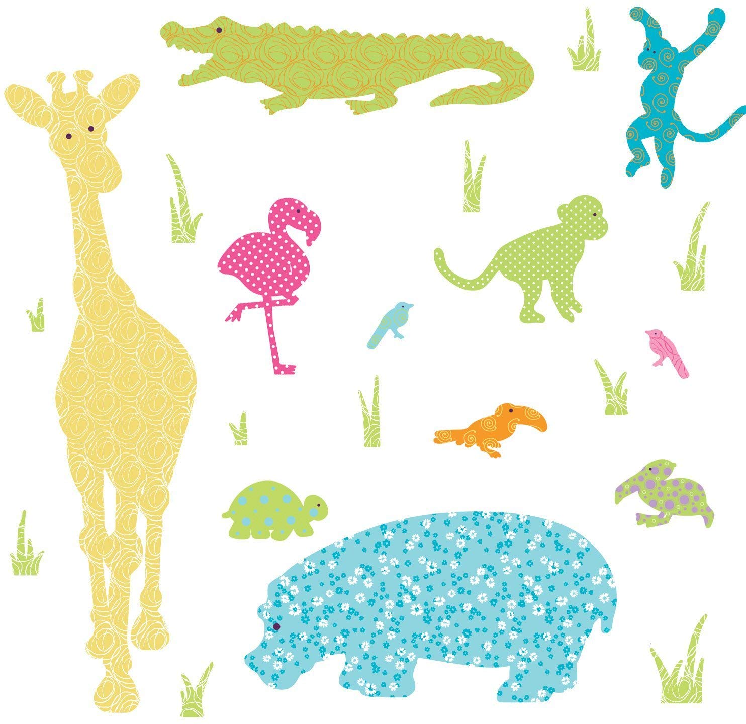 Roommates Repositionable Childrens Giant Wall Stickers - Animal Silhouettes