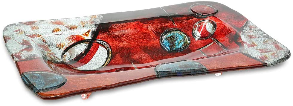 GILDE GLAS art GILDE Glass Art Design Bowl - Decorative Object Handmade Glass 54 x 28 cm
