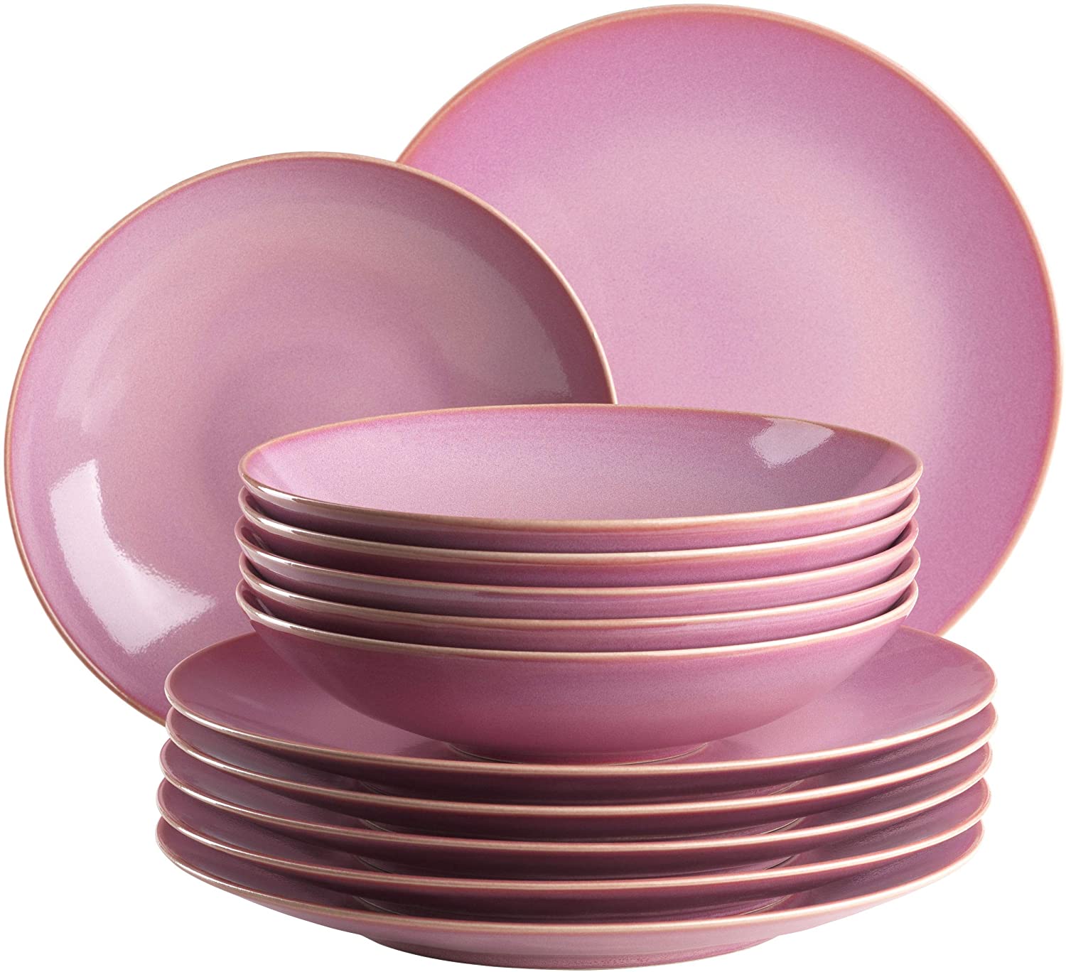 Maser Mäser 931732 Plate Set For 6 People In Mediterranean Vintage Look 12 Piece 