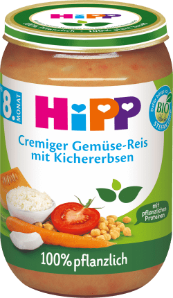HiPP Menu of creamy vegetable rice with chickpeas from the 8th month vegetable, 220 g