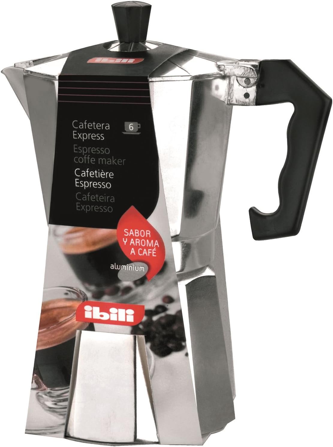 IBILI - Bahia express coffee maker, 6 cups, 300 ml, aluminum