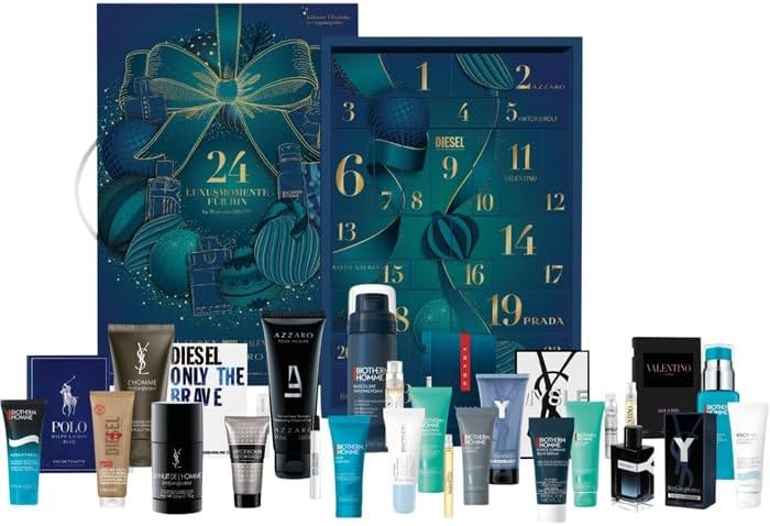 Jung Lorèal Advent Calendar 2023 Men\'s Beauty Multibrand Edition Value 350 €, 24 Care Beauty Cosmetics Advent Calendar for Men, Christmas Calendar Men