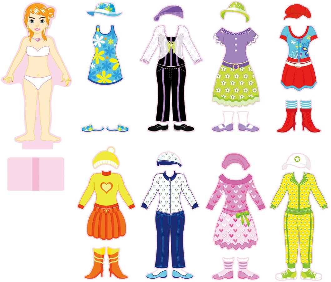 VIGA Wooden Magnetic Dressing-Up Doll With 8 Outfits.