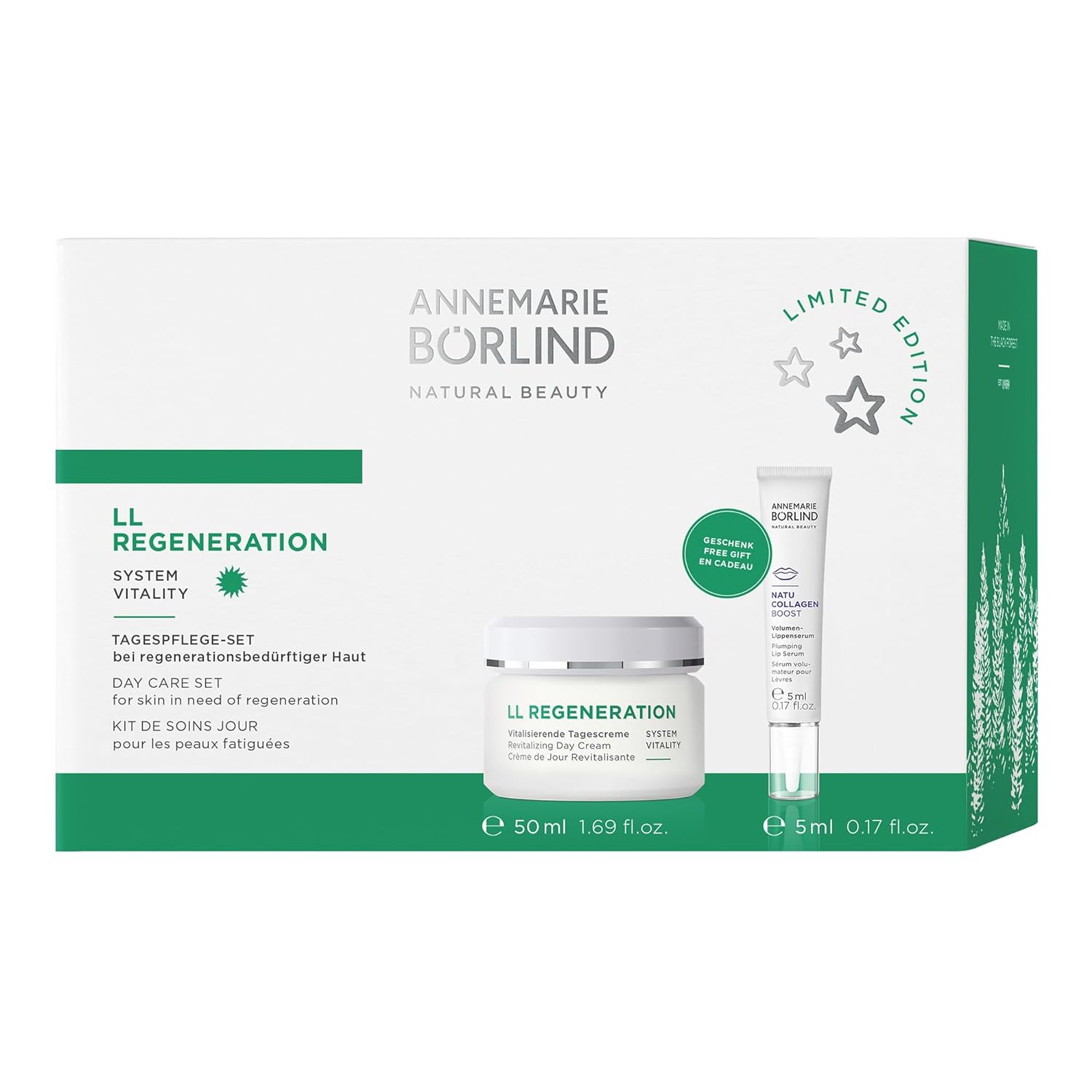 Annemarie Barlind ANNEMARIE BÖRLIND LL Regeneration Day Care Set Limited Edition (55 ml) - Firms and Vitalises the Skin - Firms, Moisturises and Regenerates Chapped Lips - Vegetarian