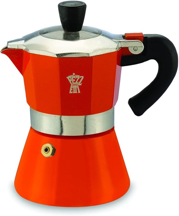 Pezzetti, Bellexpress 1 Cup Espresso Maker Made of Food Grade Aluminum, Transparent Lid, Food Grade Silicone, Heat Resistant Handle, for Electric Gas and