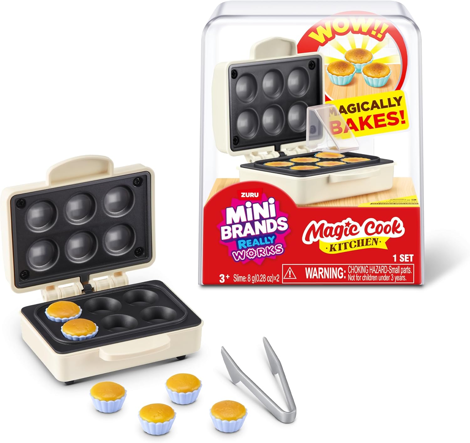 Mini Brands Really Works Magic Cook Kitchen Capsule Series 1 (Cupcake Maker) by ZURU, Miniature Working Kitchen Appliances, Non-Edible Collectable Figure Surprise Toy for Children from 3 Years