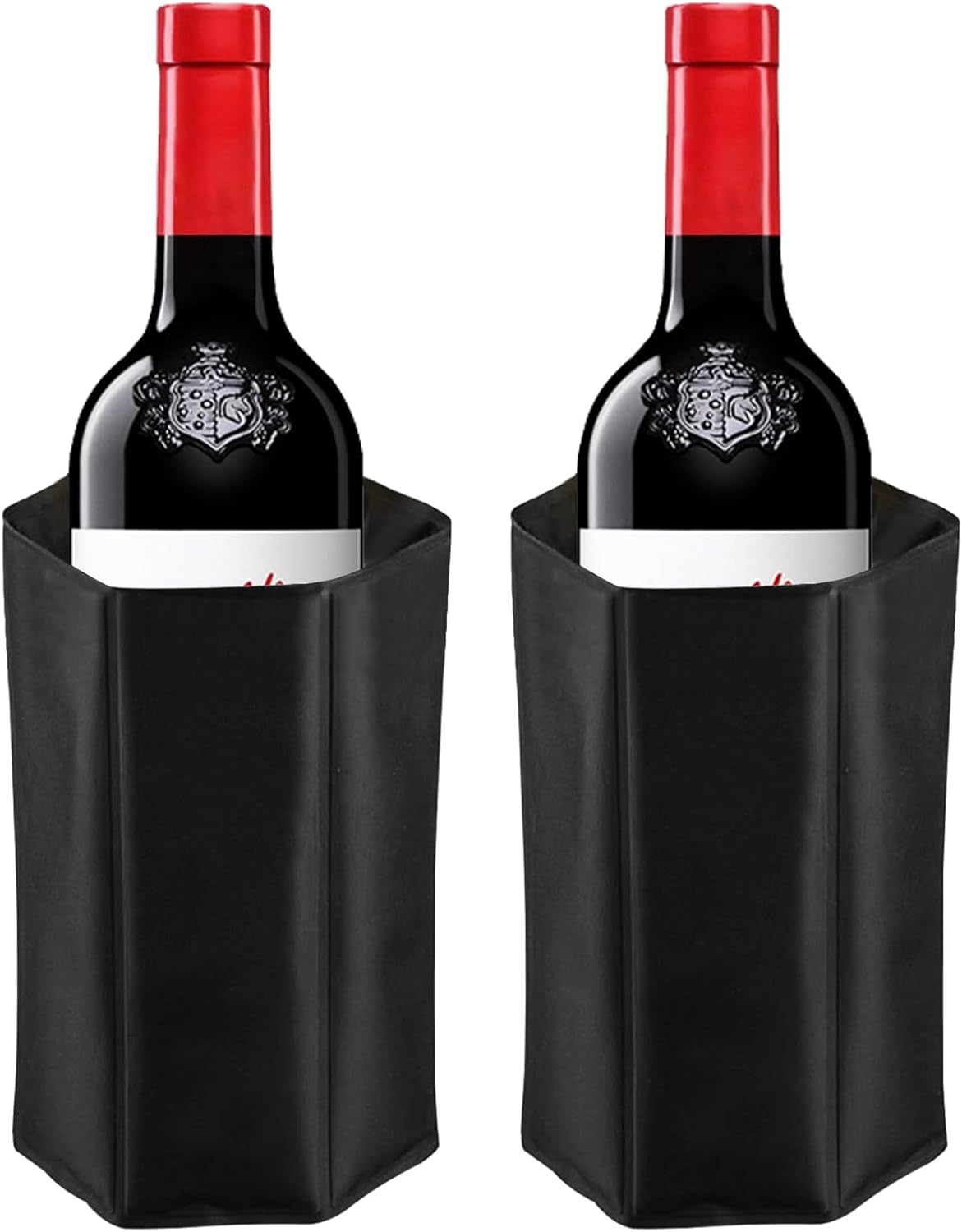 Pack of 2 wine cooling cuffs, champagne bottle cooler cuffs, can cooler, wine ice bag, wine bottle cooler, champagne cooler sleeve cuffs, bottle cooler for beer (suitable for diameter 7.5 cm - 10 cm)