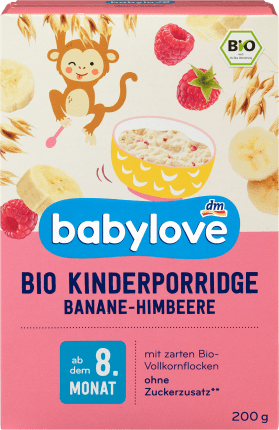 babylove Porridge banana & raspberry from the 8th month, 200 g