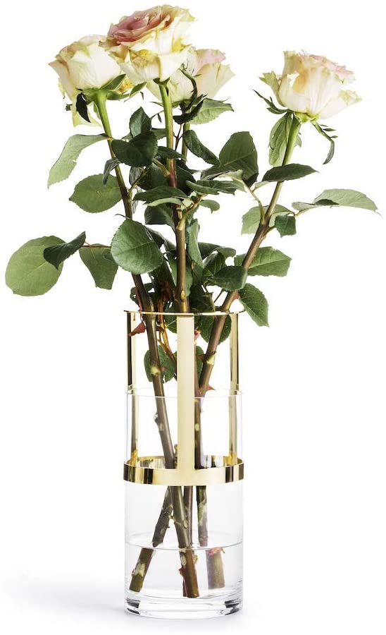 Sagaform Designer Adjustable and Glass Vase, Glass, Clear/Gold