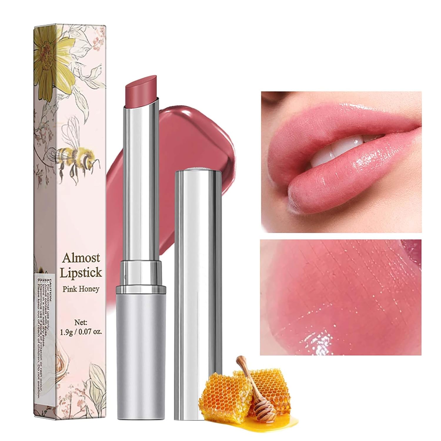 EONFAVE Pink Honey Lipstick, Hydrating Lip Balm, Nourishing Mirror Lipstick, Lasting Moisturizing Lip Balm, Moisturizing, Pink Glossy Lip Makeup, Lip Care