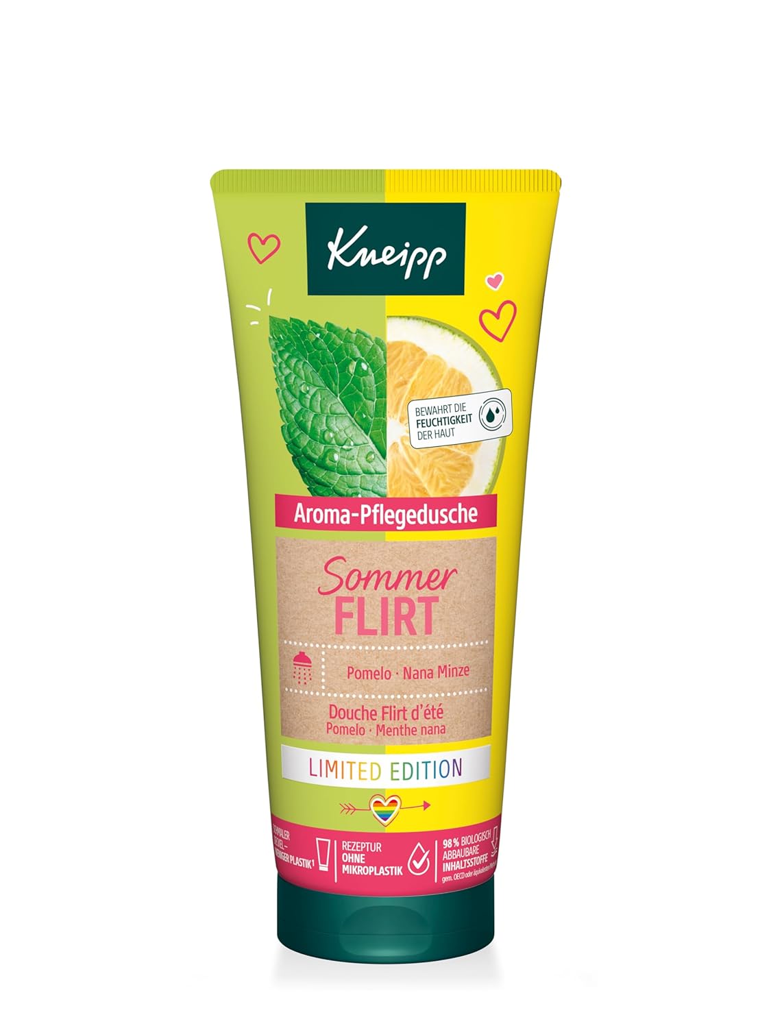 Kneipp Summer Flirt Aroma Shower Gel - Limited Edition Shower Gel with Extracts of Pomelo & Nana Mint - The Herbal Care Formula Improves Skin Feeling During & After Showering - 200 ml