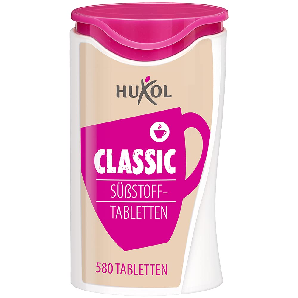 Huxol Classic Dispenser | 580 tablets | Cyclamate Saccharin | Sugar Substitutes | Sweetener | Vegan | Lactose Free | Naturally Gluten Free | Halal | Low calorie