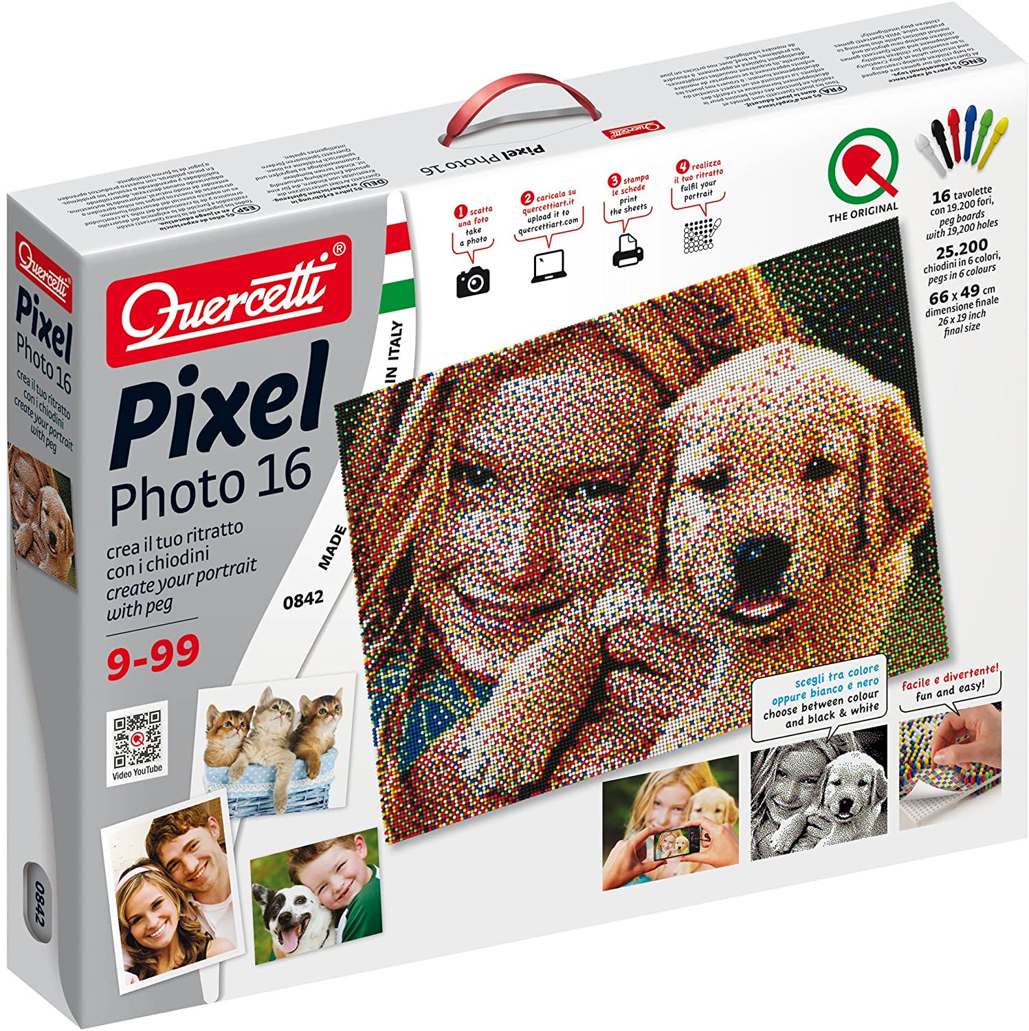 Quercetti 00842 Pixel Photo-16 Tab, Plug-In Game, Multi