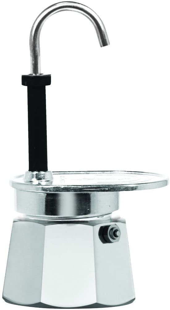 Bialetti 1281 1 Cup Espresso Maker, Aluminium Silver, 25.6 x 21 x 4.4 cm
