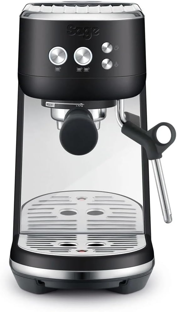 Sage - The Bambino - Compact Coffee Maker with Automatic Milk Frother - Black Truffle