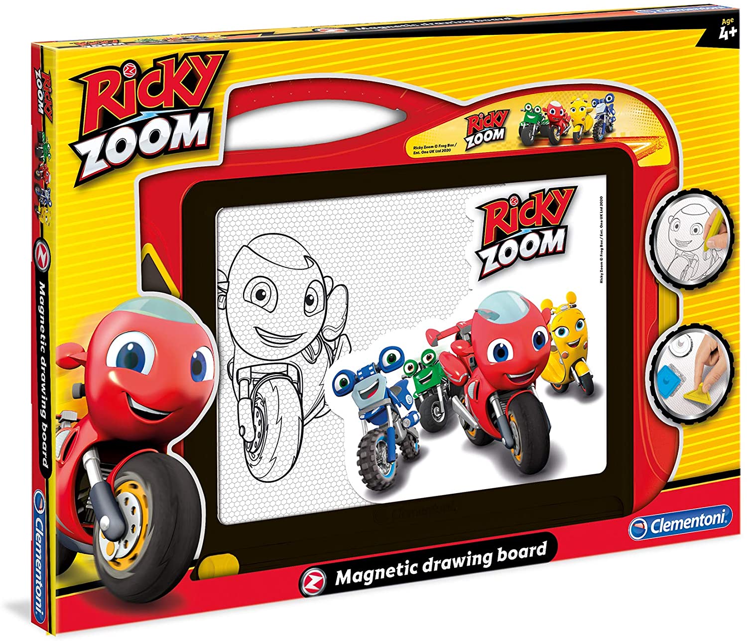 Clementoni 18607 Magnetische Ricky Zoom-Tafel Zum Zeichnen, 4 Jahre +