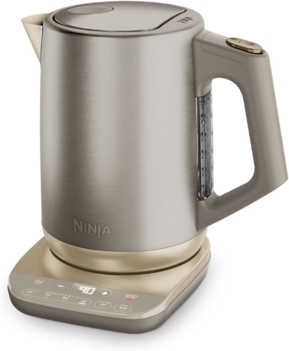 Ninja Perfect Temperature KT201EUSTGD Kettle, 1.7 L, Quick Boil Function, 6 Temperature Settings, Keep Warm Function, Stone Gold