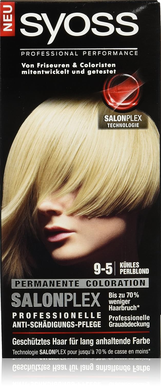 Syoss Hair Color, 9-5 Cool Pearl Blonde, Pack of 3 (3 x 115 ml)
