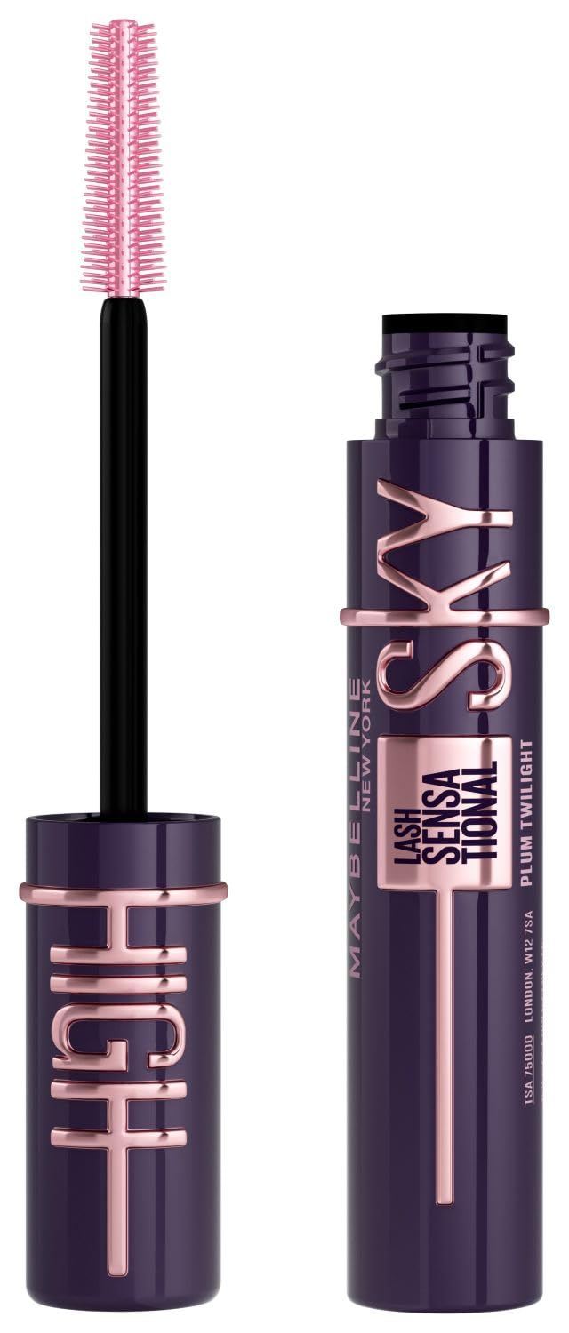 Maybelline New York Lash Sensational Cherry Sky Dark Purple Mascara for Eye-catching Eye Make-Up, Extreme Length & Full Volume, Intense Look, Sky High, 7 ml