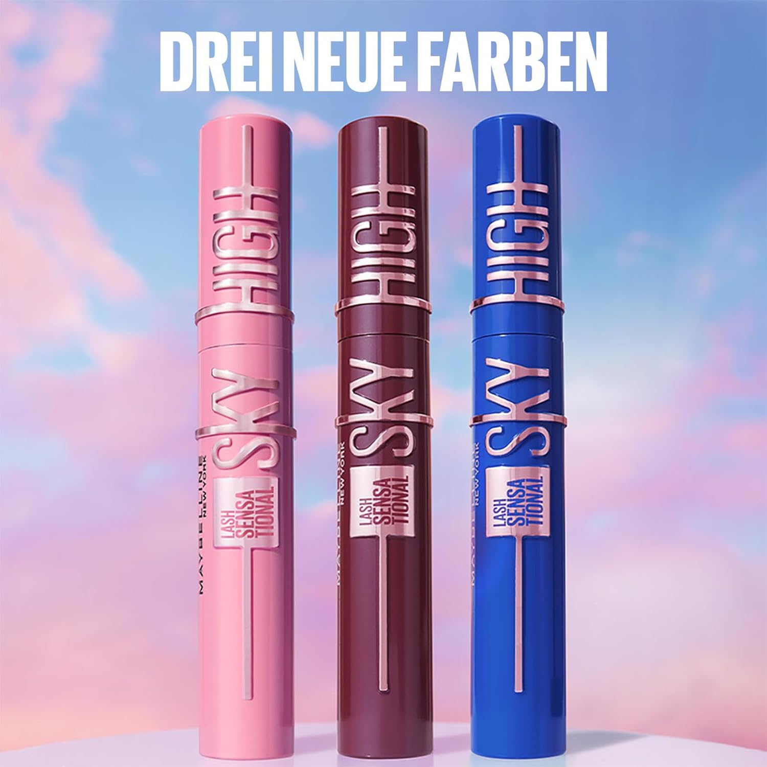 Maybelline New York Waterproof Black Mascara for Extremely Long Eyelashes Lash Sensational Sky High Mascara Black Waterproof 6ml