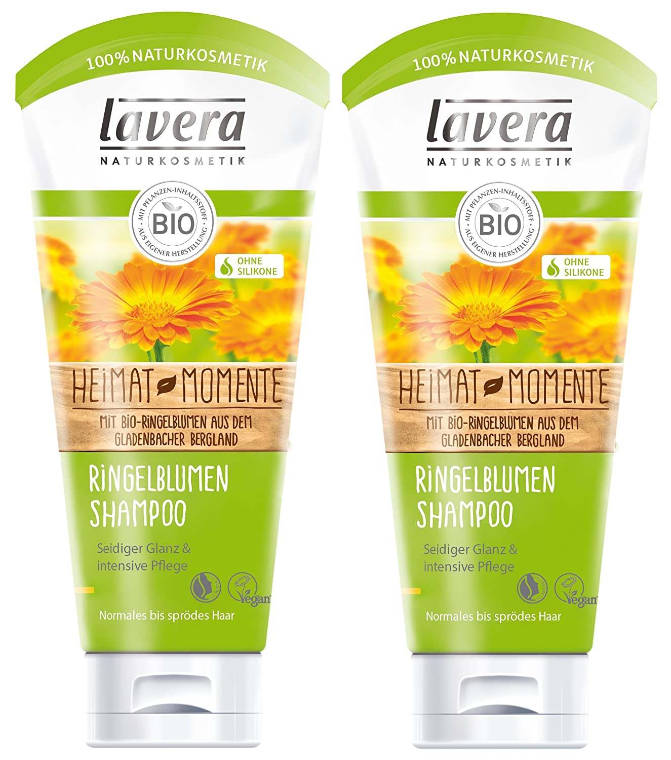 lavera Marigold Hair Shampoo Silky Shine & Intensive Care Vegan Organic Hair Shampoo Natural & Innovative Hair Care Natural Cosmetics Hair Care Hair Care Pack of 2 (2 x 200 ml)