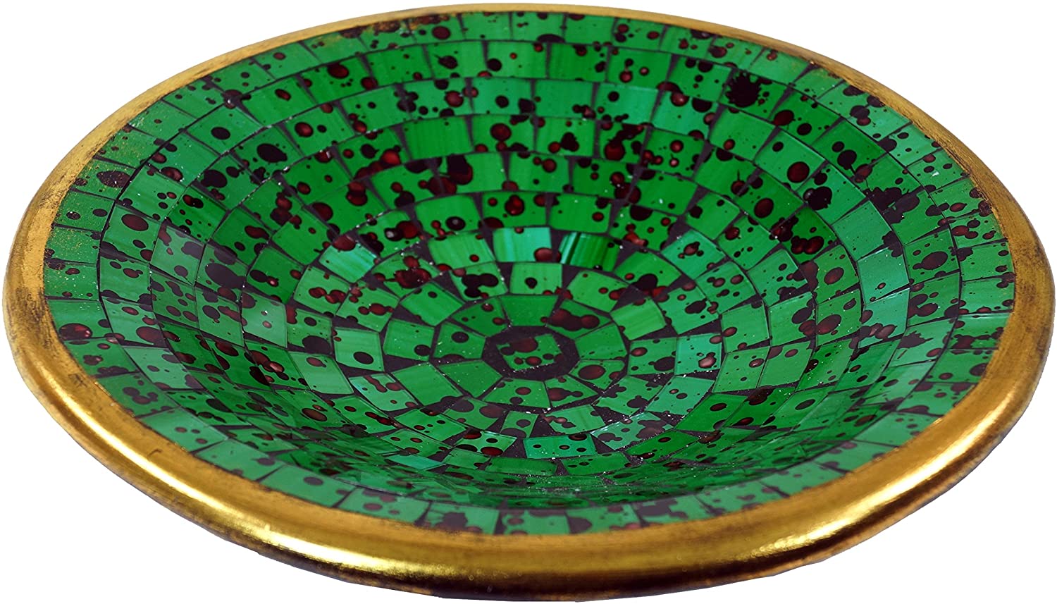 Guru-Shop Round Mosaic Bowl / Coaster - Decorative Bowl - Handmade Ceramic & Glass Fruit Bowls