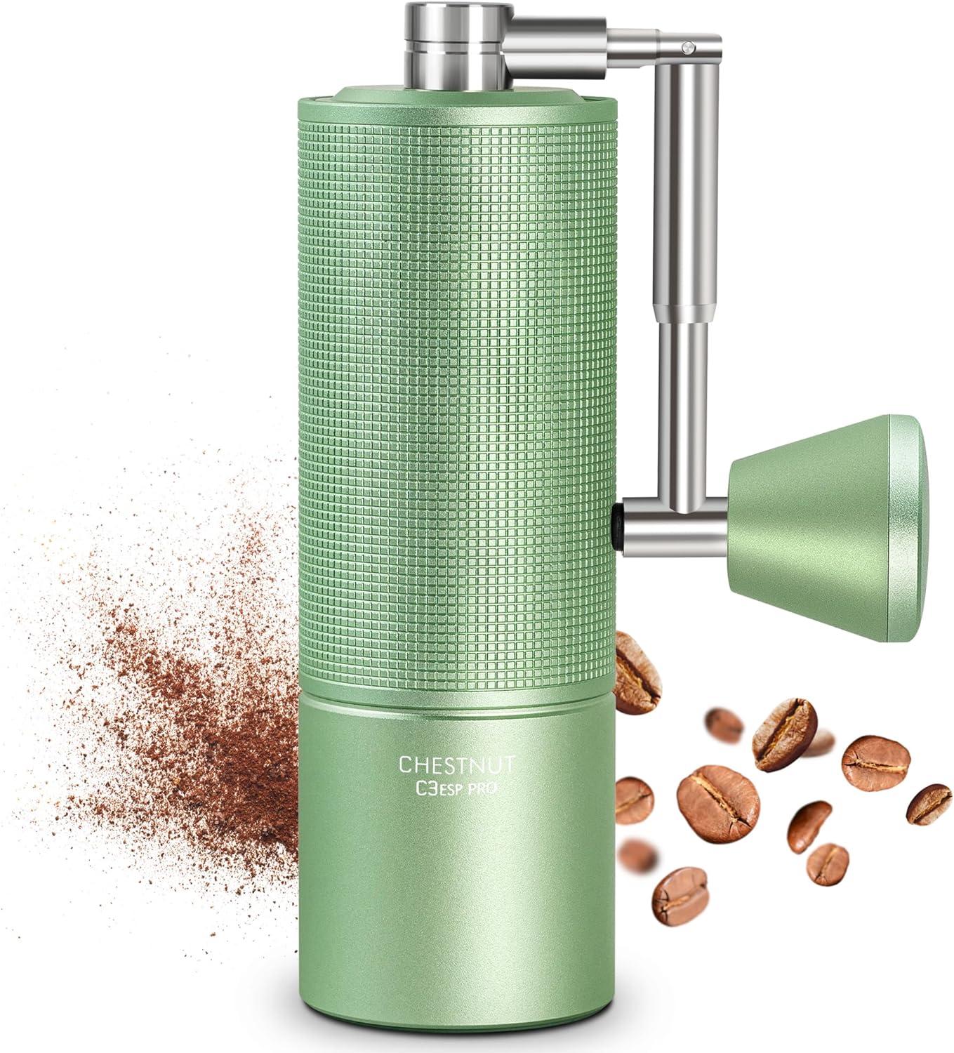 TIMEMORE Chestnut C3 ESP PRO Manual Coffee Grinder Upgrade Integrated All Metal Housing Stainless Steel S2C Cone Cut Hand Coffee Grinder with Folding Handle for Espresso to French Press Black
