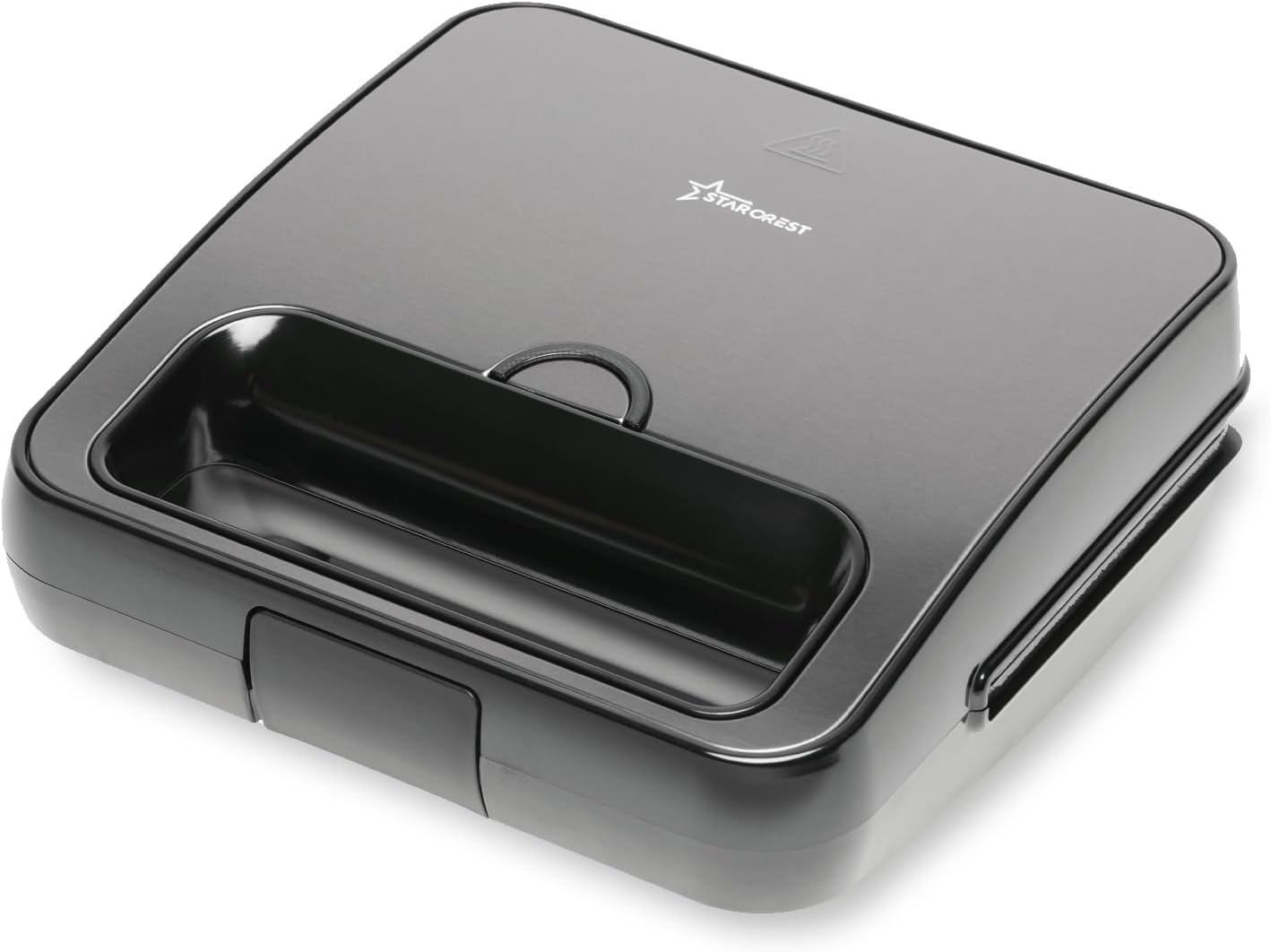 STARCREST Sandwich Maker in Panini Grill Format, Sandwich Toaster with Non-Stick Layer, 2 Slices Capacity, 750 W, LED Display, Toaster Grill in Dark Stainless Steel Design