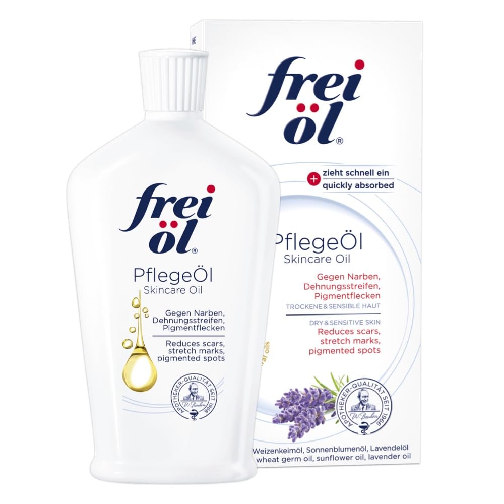 freia frei öl PflegeÖl, Skin Care Specialist Against Scars, Stretch Marks and Pigment Spots, Body Oil, Microbiome Friendly and Vegan, 200 ml