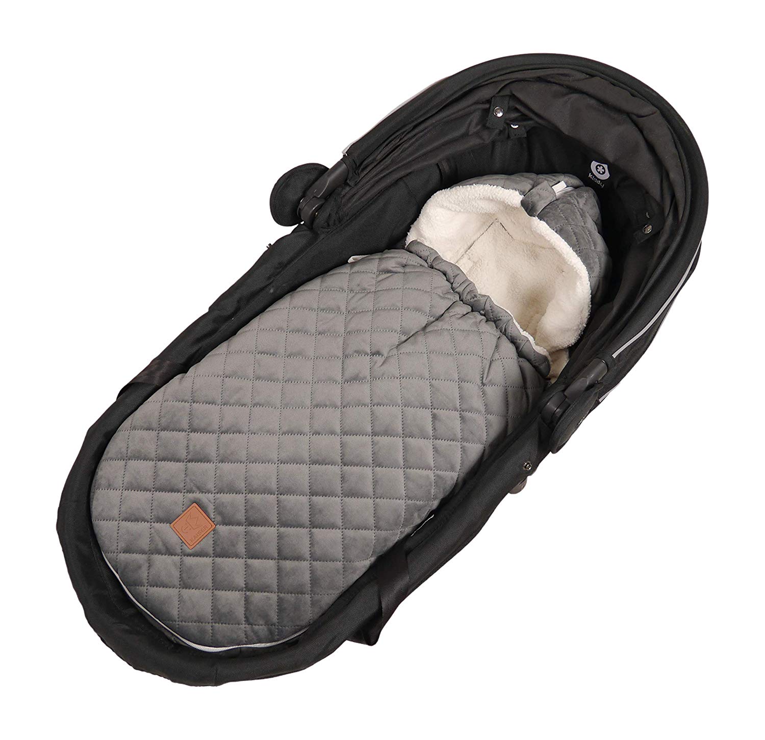 Kaiser 6538624 Baby Car Seat Footmuff Velvet Hoody Grey