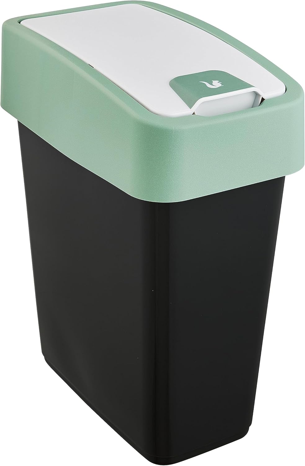 keeeper Premium Waste Bin with Flip Lid, Soft Touch, 10 L, Magne, Nordic Green