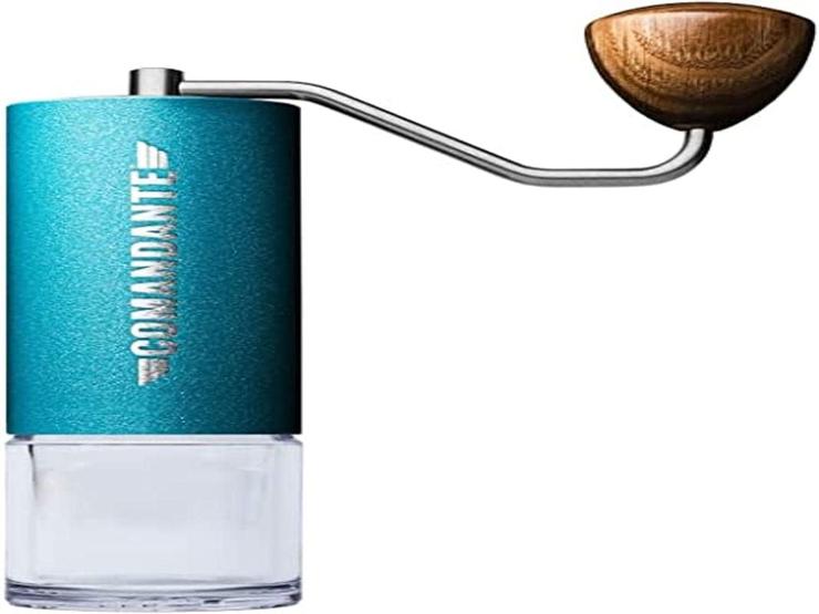Comandante C40-MK4NB-AL Coffee Grinder C40 MK4 Nitro Blade Alpine Lagoon Silver Brown