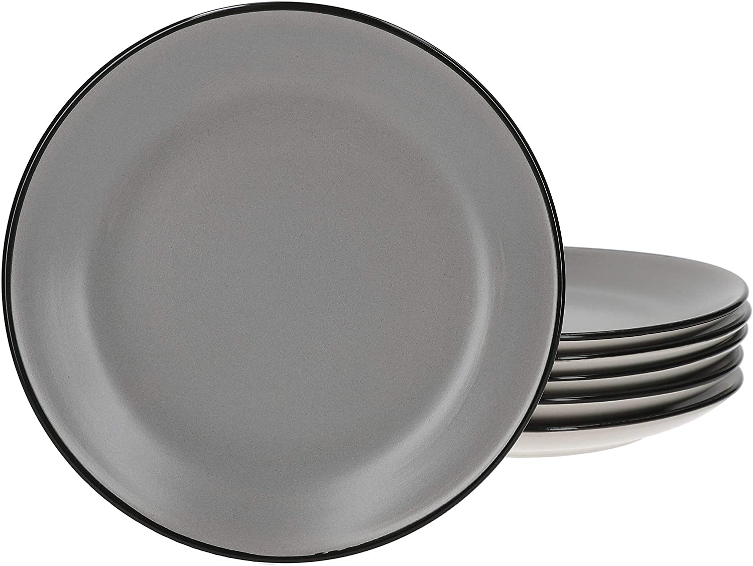 Van Well Set of 6 Campo Cake Plates Grey | Diameter 19.5 cm | 6 People | Dessert Plates | Serving Plates | Gastro | Elegant Porcelain Crockery